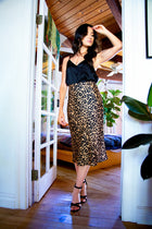 Caroline Skirt with Animal Print and Bias Cut
