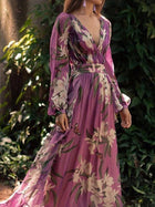 Dagmar Long Sleeve Dress with Floral Print and Wrap Front