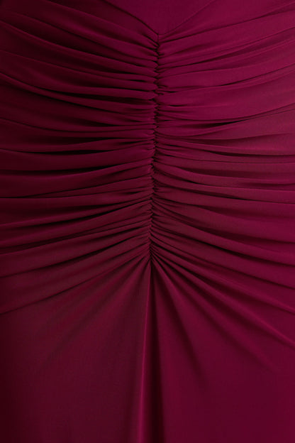 Meredith Burgundy Open Back Maxi Dress